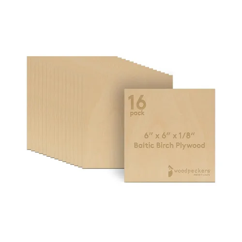 Miniatura 23 de Woodpeckers - Madera contrachapada de abedul báltico, 0.118 in, 1/8 x 5 x 7 pulgadas, paquete de 12 hojas de abedul báltico de grado B/BB, perfectas