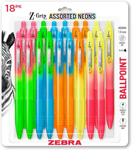 Miniatura 8 de Zebra Pen Z-Grip - Bolígrafo retráctil de punta media, 3/64 pulgadas, tinta negra, 12