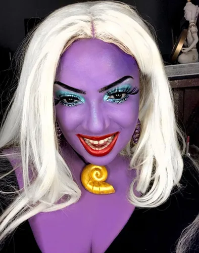 Miniatura 3 de Go Ho Barra de Pintura Facial Morada Mezclable en Crema, Pintura Corporal Morada de Cobertura Total para Adultos, Niños, Halloween, Cosplay, SFX