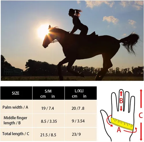 Miniatura 5 de Guantes de equitación para mujer Y.J TAILS Guantes ecuestres para mujer, damas, niñas para montar al aire libre, deportes