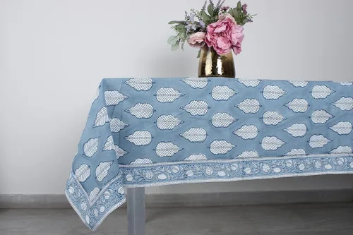 Miniatura 65 de Ridhi Mantel rectangular de algodón con estampado de bloque a mano amarillo mostaza, 102 x 48 pulgadas, reutilizable, decorativo para uso diario