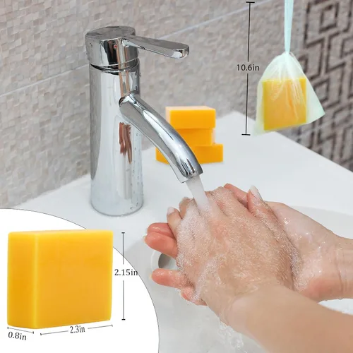 Miniatura 8 de Paquete de 3 barras de jabón de cúrcuma para limpiador facial y corporal, jabón de cúrcuma orgánico, piel suave e hidratante, jabón tumérico