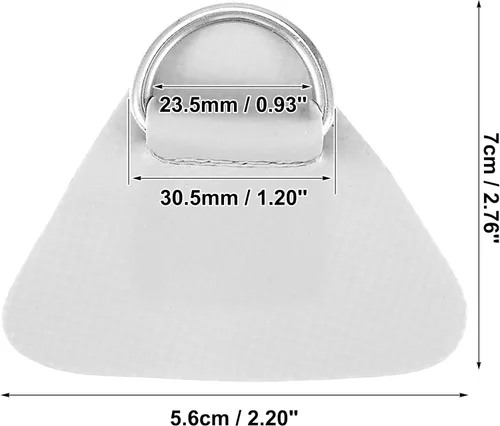 Miniatura 4 de X AUTOHAUX 4 Pcs D Ring Patch PVC Stainless Steel Triangle Shape D Ring Pad for Inflatable Boat Kayak Canoe Deck Gris