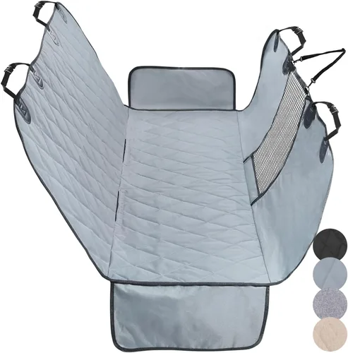 Miniatura 8 de VIVAGLORY Funda de asiento de perro para asiento trasero, ventana visual de malla con correa adicional y hebillas para mayor seguridad, fundas