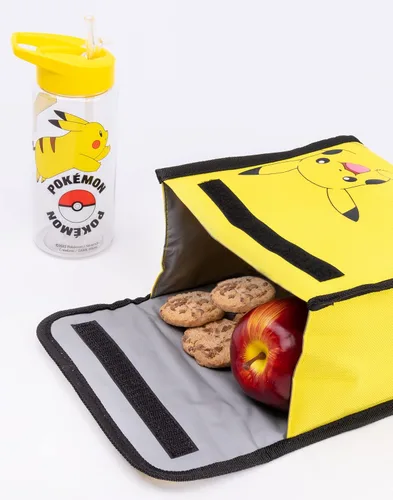 Miniatura 5 de Pokemon Pikachu - Juego de mochila (4 piezas, estuche para lápices, set de almuerzo, botella de agua, color amarillo)