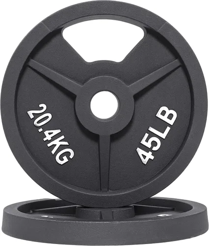 Miniatura 9 de Fitvids Placa de pesas olímpica de 2 pulgadas y de hierro fundido estándar de 1 pulgada para entrenamiento de fuerza y levantamiento de pesas