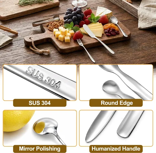 Miniatura 3 de Juego de 32 cuchillos esparcidores de mantequilla de queso, accesorios de charcutería, cuchillos esparcidores de queso de acero inoxidable, mini
