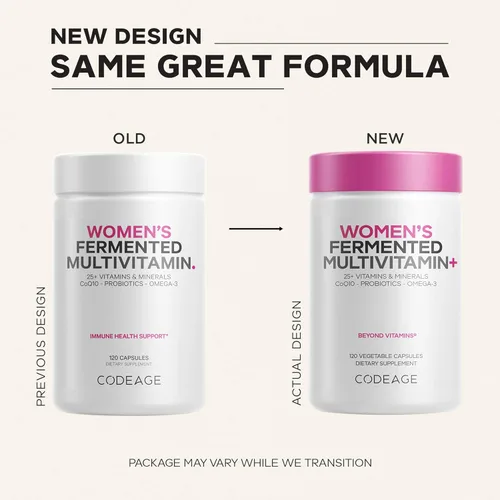 Miniatura 3 de Codeage Multivitamínico diario para mujeres, más de 25 vitaminas y minerales, fermentados, alimentos integrales orgánicos, suplemento