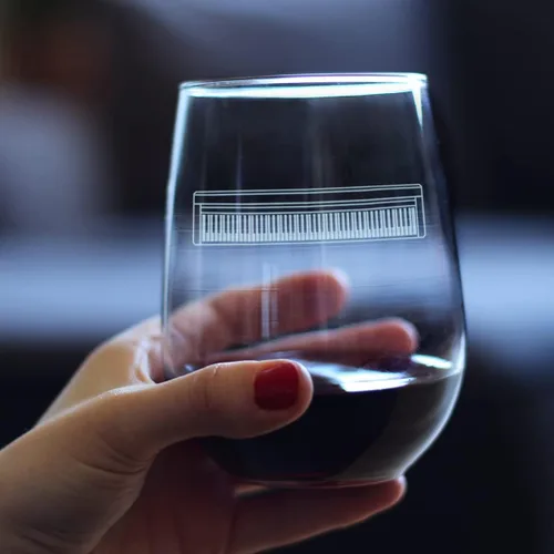 Miniatura 3 de Bevvee Piano Keyboard - Copa de vino sin tallo, regalos musicales para músicos, profesores y accesorios musicales para mujeres y hombres que tocan