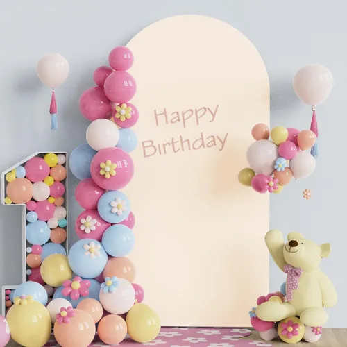 Miniatura 15 de Fomcet Cubierta de Arco de Boda de 6 Pies Beige Spandex Tela Ajustada Cubierta de Telón de Fondo de Arco Parte Superior Redonda Cubiertas de Telón