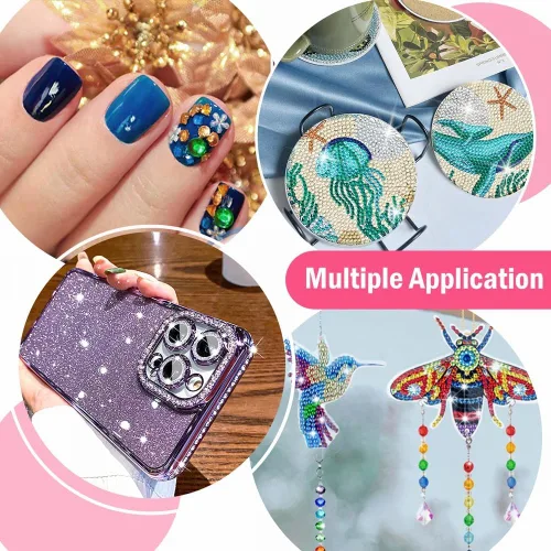 Miniatura 6 de Sttargxing Kit de 27 bolígrafos de pintura de diamante, 12 puntas de acero inoxidable con 12 arcilla, accesorios de pintura de diamante 5D, repuesto
