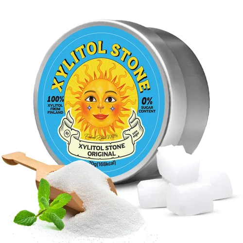 Miniatura 20 de Xylitol Stone Caramelos sin azúcar - Veganos y compatibles con dieta cetogénica, caramelos duros únicos sin azúcar - Dulces con 100% sabor natural