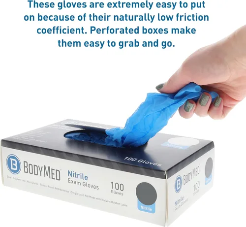 Miniatura 4 de BodyMed Guantes de nitrilo para examen y uso doméstico, medianos, 1,000 unidades, guantes desechables sin látex y polvo para uso médico, cocina