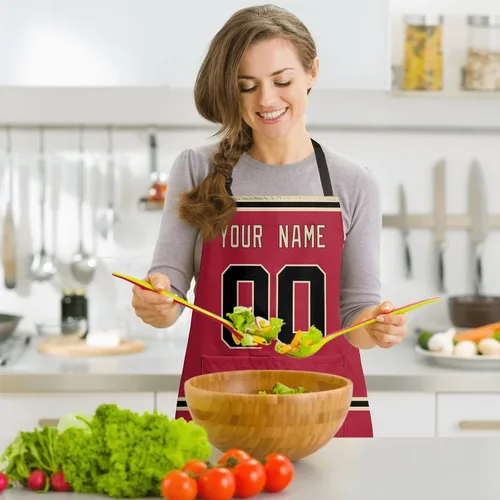 Miniatura 8 de ANTKING Custom Apron with Pocket Custom Any Name and Any Number Gifts for Dad Men Fans