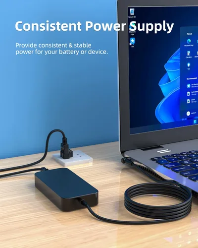 Miniatura 6 de Superer Cargador de 120 W para portátil Asus Zenbook Flip 15 Q528 Q537 Q538 Q537F Q528E Q538E Q528EH Q538EI Q537FD, cable extendido, conector redondo