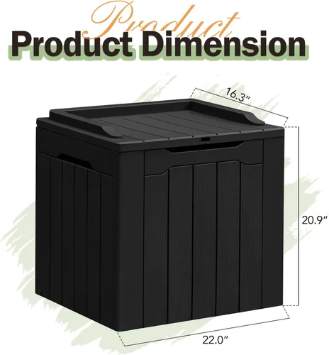 Miniatura 5 de Greesum Caja de resina de 31 galones para todo tipo de clima, cajas de almacenamiento al aire libre para juegos de muebles de patio, juguetes al