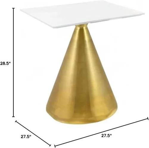 Miniatura 2 de Modway Tupelo - Mesa de comedor cuadrada de 28 pulgadas, color dorado y blanco