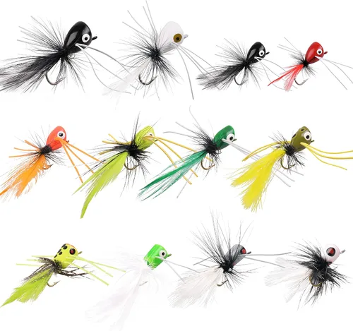 Miniatura 8 de OROOTL Kit de moscas para pesca con mosca, coloridos señuelos de pesca con mosca, flotadores de espuma, accesorios para trucha, panfish bluegill