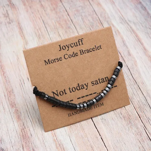 Miniatura 5 de Pulseras inspiradoras en código morse para hombres, mujeres, niños y niñas, padres, madres, tías, abuelas, hijas, para el Día de la madre