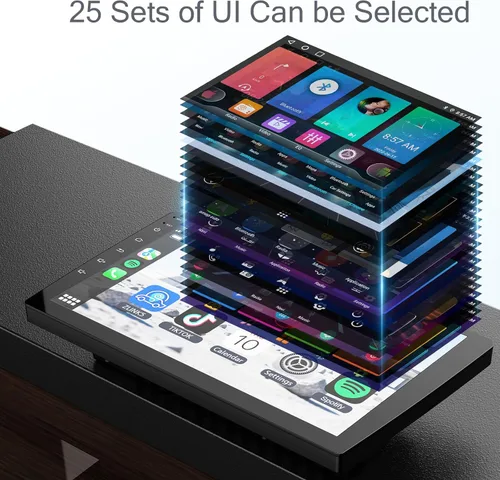 Miniatura 6 de Haudio Estéreo de auto doble DIN de 9 pulgadas con CarPlay inalámbrico y Android Auto, navegación GPS, cámara de respaldo, ajuste universal