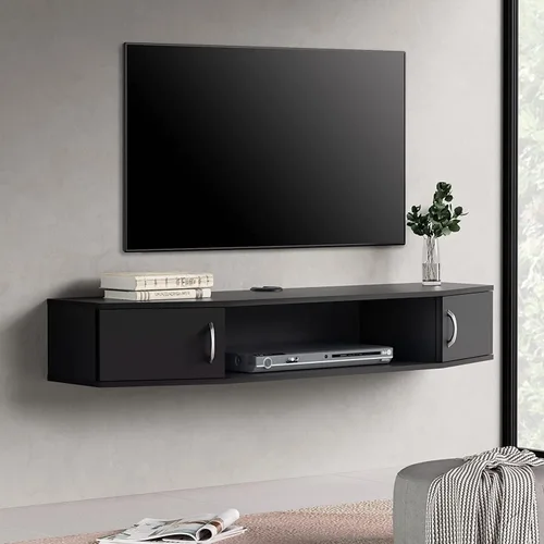 Miniatura 2 de FITUEYES Soporte de TV de 70 pulgadas, centro de entretenimiento flotante montado en la pared; estante de TV para consola debajo de TV para sala