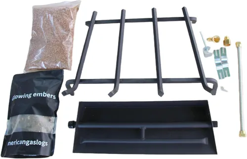 Miniatura 2 de Bandeja de quemador de 18"-30" para chimenea de gas, quemador de chimenea de gas, troncos de gas, quemador de propano (16.5 pulgadas, dos tubos)
