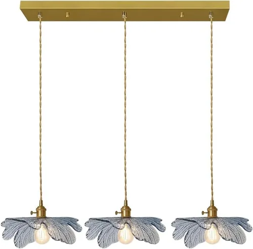 Miniatura 10 de Lámpara colgante colgante moderna de latón dorado 1 luz colgante de vidrio ámbar iluminación diseño cúpula moderna lámpara colgante para isla