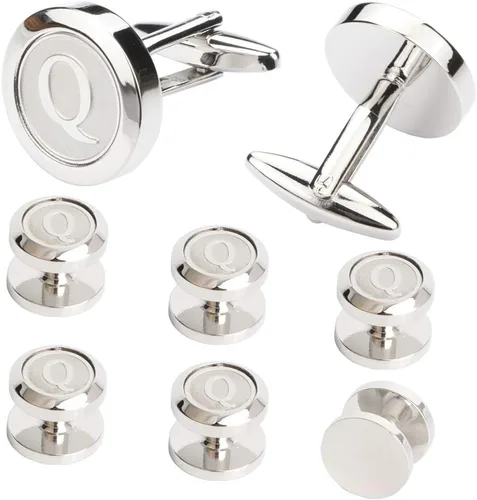 Miniatura 2 de Gemelos y tachuelas para hombre, camisas de esmoquin de negocios, iniciales de boda, alfabeto A-Z, Cobre