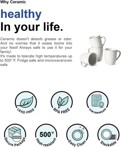 Miniatura 7 de LE TAUCI Tazas de café de 6 onzas, taza Demitasse de cerámica, tazas de café pequeñas para doble chupo, café con leche, capuchino, lungo, tazas