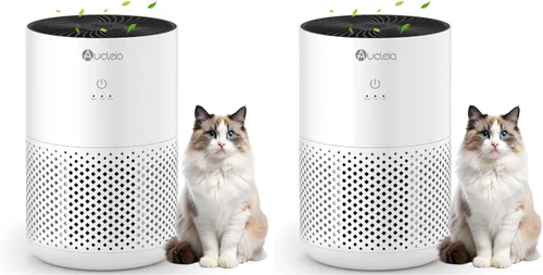 Aucleia Purificadores de aire para dormitorio y hogar con filtro HEPA H13, limpiador de aire silencioso de 20 dB para mascotas, olor a caspa de