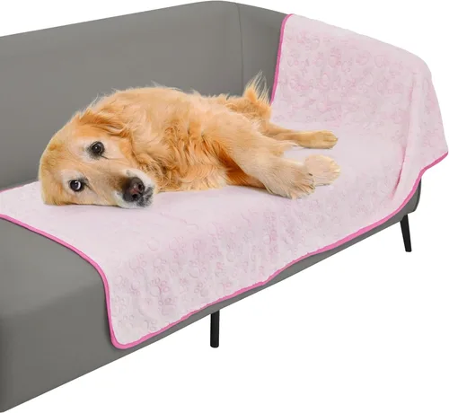 Miniatura 16 de Manta para perros rellena premium suave, con impresión de huella de pata gris de franela, 43 * 66 pulgadas, manta autocalentable para gatos