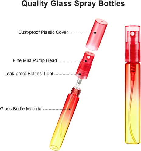 Miniatura 5 de Patelai 18 botellas de espray de perfume de 0.3 fl oz (0.3 fl oz), atomizador portátil de viaje Mister, contenedor vacío recargable, botellas