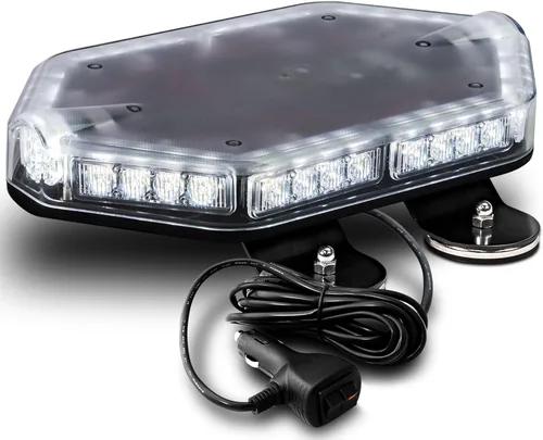 Miniatura 48 de NanoFlare NFMB56 Mini Barra de Luz Estroboscópica LED Roja Blanca de 17" 12V 56W [Clase SAE 1] [Imán/Montaje Permanente] Barra de Luz de Baliza