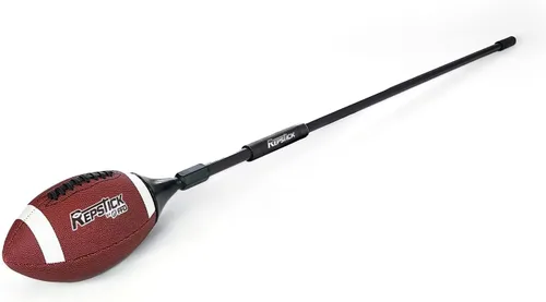Miniatura 3 de REPSTICK El Sistema Original de Entrenamiento de Fútbol para Atletas Juveniles - Pelota de Cuero con Palo de Agarre de Velocidad para Atrapadas