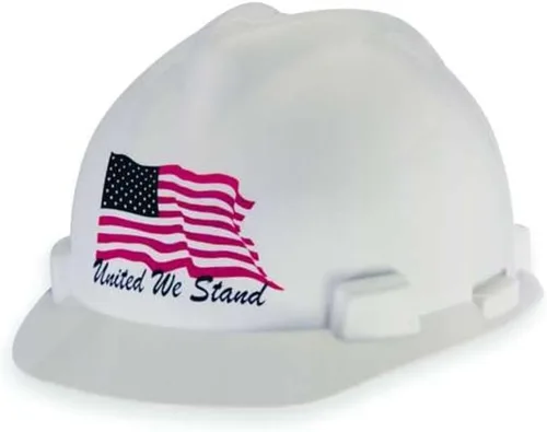 MSA 10034263 Freedom Series V-Gard - Casco duro de seguridad con suspensión de trinquete Fas-Trac III, carcasa de polietileno, correas de coronilla