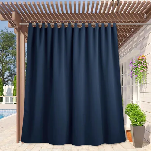 Miniatura 37 de RYB HOME - Cortinas opacas para interior y exterior, cortinas para patio o terraza, cortinas exteriores con pestaña Crema Beige