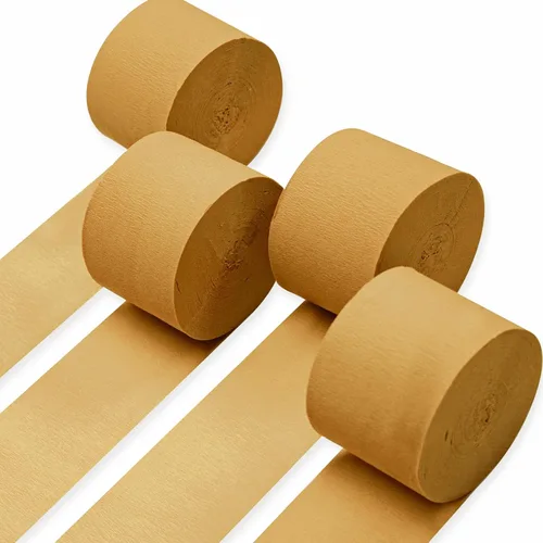 Miniatura 59 de Serpentinas de papel crepé PartyWoo, 4 rollos de 328 pies, paquete de papel crepé negro y dorado para fiesta, boda, cumpleaños, decoraciones