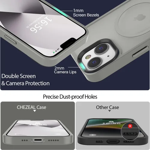 Miniatura 58 de Fuerte magnético para iPhone 11, compatible con Magsafe, [resistente a caídas de 13 pies] Funda trasera translúcida mate con sensación de piel