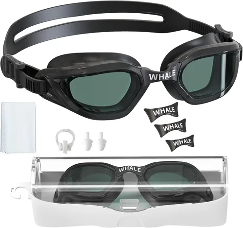 Miniatura 9 de Whale Gafas de natación para niños, 100% protección UV y antivaho - Sello de silicona ultra suave, para edades de 4 a 14 años dorado brillante