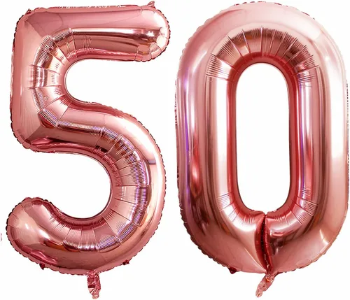 Miniatura 14 de Goer, conjunto de globos de papel aluminio para decoraciones de cumpleaños, globos de las letras de feliz cumpleaños y de números Oro