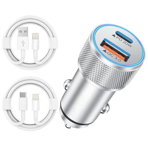 Miniatura 9 de Cargador de coche para iPhone, cargador de coche rápido USB C [certificado Apple MFi] Cargador de coche Apple de 38 W de doble puerto cargador
