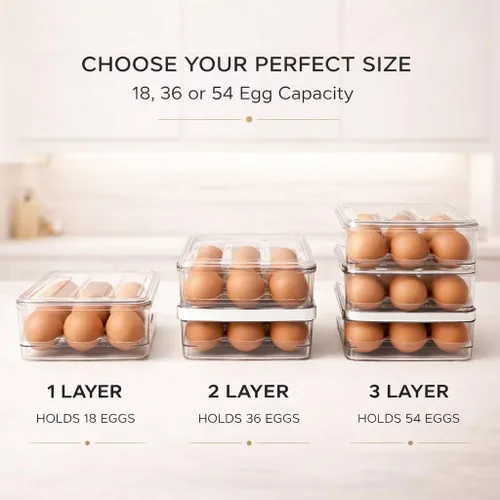 Miniatura 7 de Soporte para huevos para refrigerador con dispensador automático rodante, dispensador de huevos para refrigerador, organizador de huevos apilable
