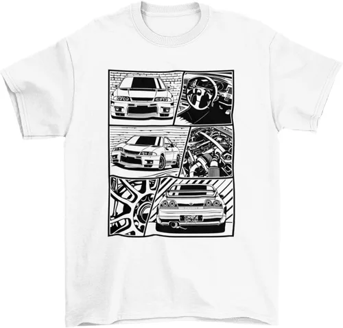 Miniatura 3 de GTR Skyline R32 R33 R34 R35 Import Camiseta de carreras japonesas Regalo de manga corta de coche de carreras para entusiastas del automóvil