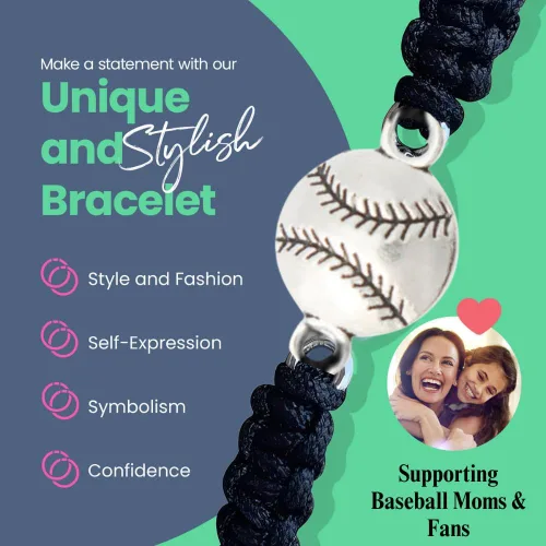 Miniatura 4 de Sportybella - Pulsera de béisbol, joyería de béisbol, pulsera de béisbol trenzada ajustable, regalos de béisbol, accesorios de béisbol