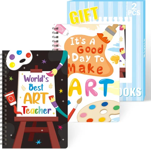 B1ykin Cuadernos en espiral A5, 2 unidades, 50 hojas, 100 páginas, encuadernados con alambre, regalo de agradecimiento al profesor, cuaderno en