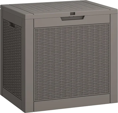 Miniatura 8 de LHBGO Caja de almacenamiento para exteriores de 31 galones, caja de almacenamiento de resina para exteriores, caja de almacenamiento para terraza