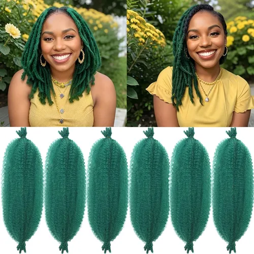 Miniatura 28 de Marley Twist - Cabello trenzado marrón Spring Twist de 18 pulgadas, cabello Marley para rastas suaves de imitación mariposa, cabello trenzado rizado