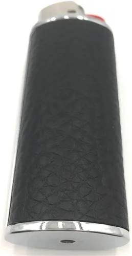 Miniatura 5 de Metal negro cuero encendedor caso cubierta titular para BIC tamaño completo encendedor tipo J6