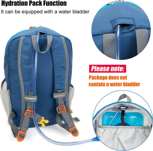 Miniatura 5 de IVYGREEN Mochila de senderismo para niños pequeños para niños o niñas, mochila pequeña para acampar o viajar, Azul, Pequeño, Mochilas Daypack