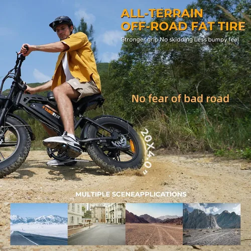 Miniatura 5 de Tamobyke Bicicleta eléctrica estilo ciclomotor de 750 W/1500 W para adultos, 28 mph/30 mph/33 mph y rango PAS de 34 a 80 millas, batería más grande